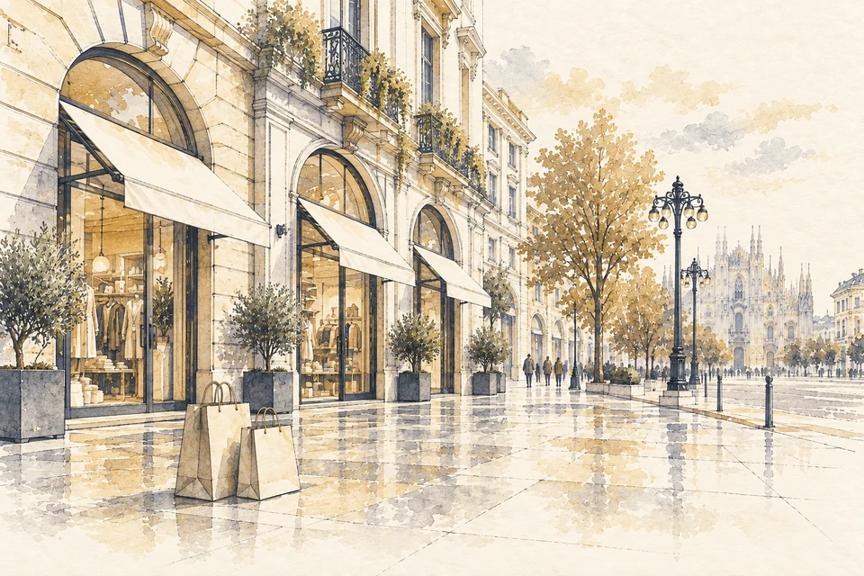Illustrazione: Shopping a Milano